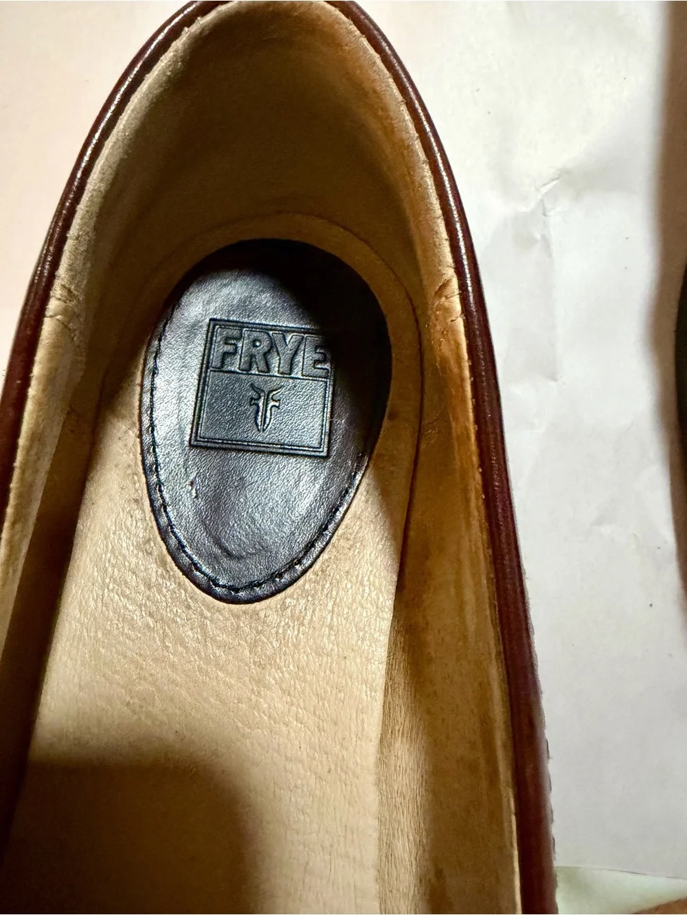Frye Men's Burgundy Leather Penny Loafers